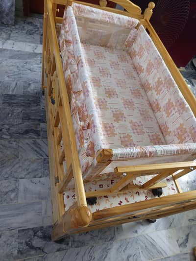 2 in 1 wood baby cot and swing