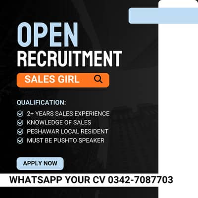 URGENTLY REQUIRED SALES GIRL IN PESHAWAR STORE