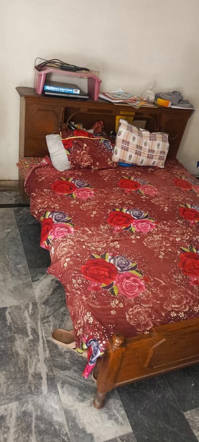 Double Bed & Dressing Table Solid Wood