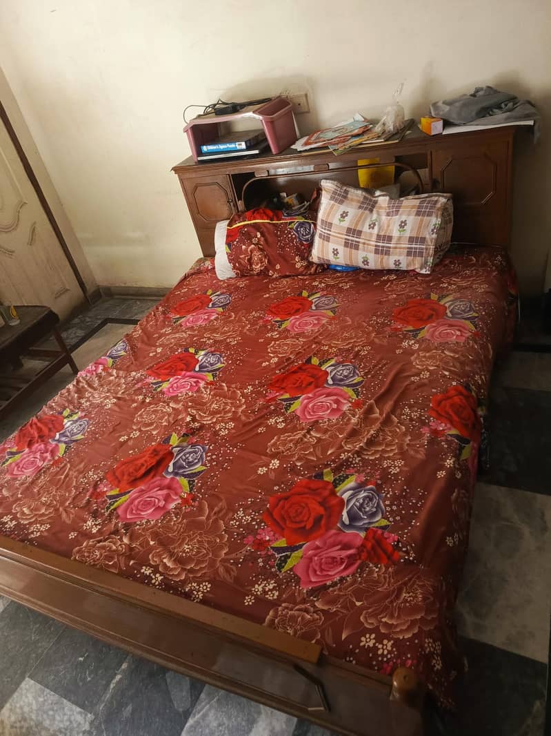 Double Bed & Dressing Table Solid Wood 1