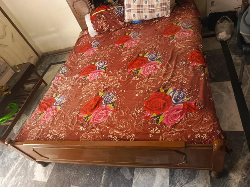 Double Bed & Dressing Table Solid Wood 2