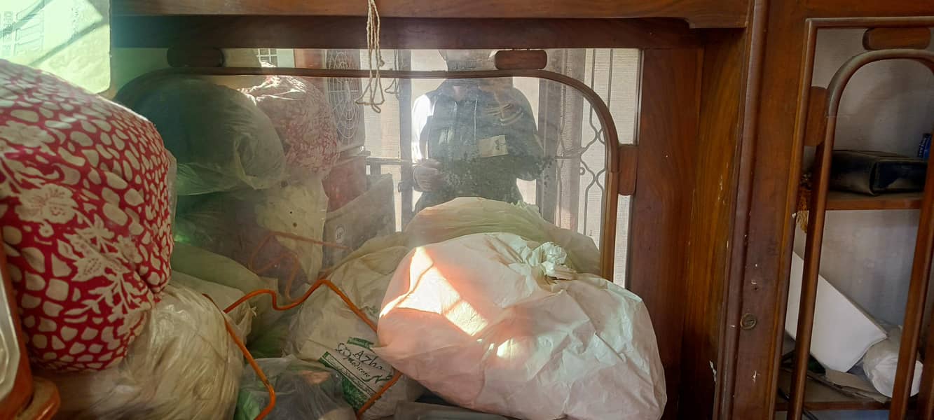 Double Bed & Dressing Table Solid Wood 4