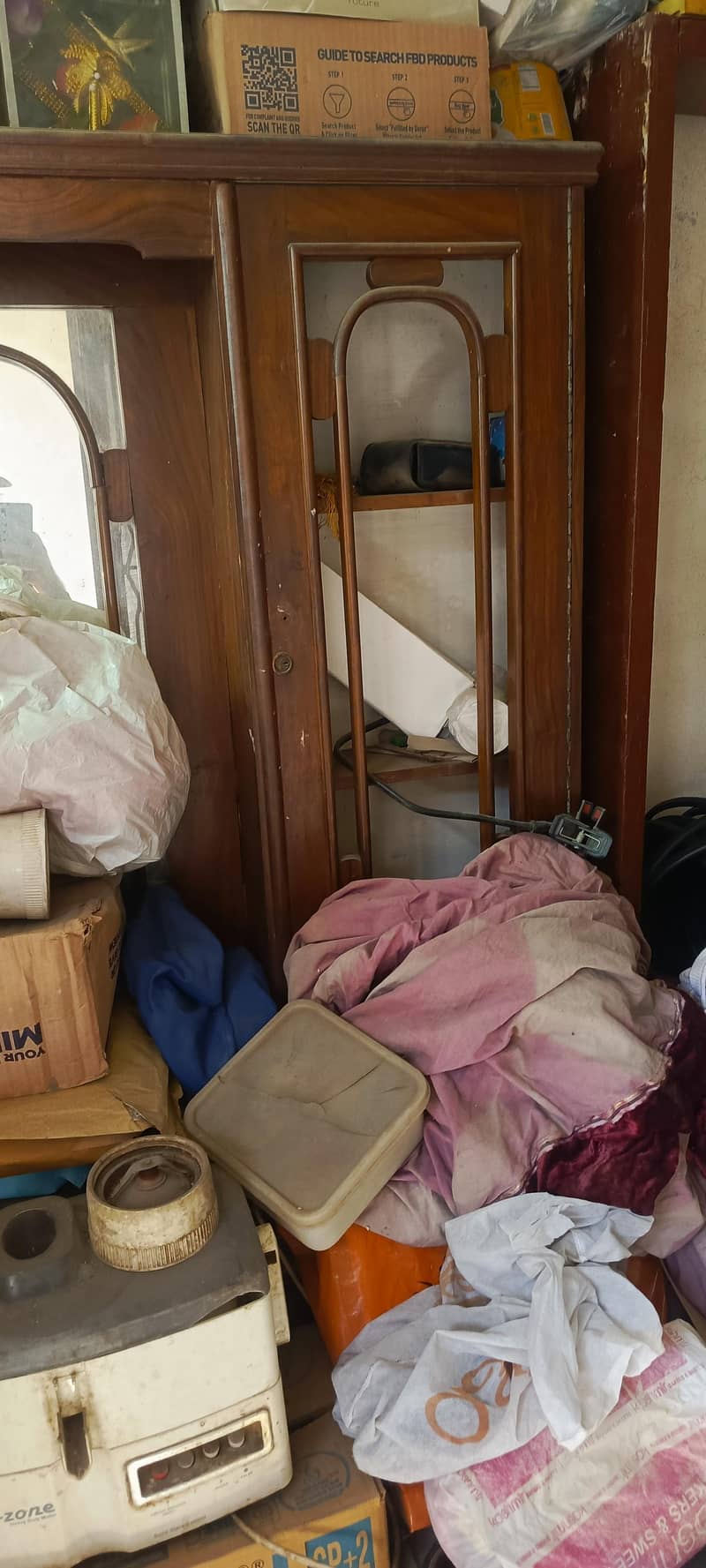 Double Bed & Dressing Table Solid Wood 6