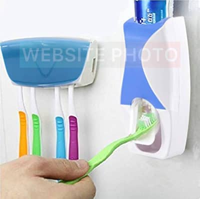 Juxin Toothbrush Holder & Toothpaste Dispenser - Blue - Brand New