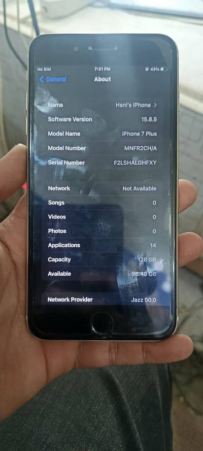 iphone 7plus PTA approved 128gb