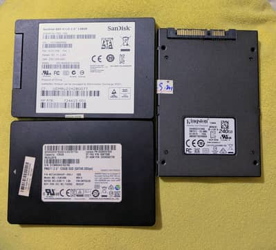 240GB Kingston 128GB Samsung 128GB Sandisk SSD