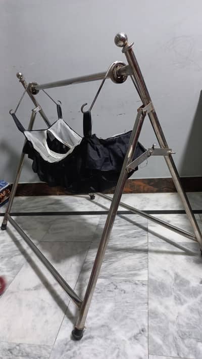 Baby Cradle Swing of Pure Steel with Fabric and Ball Bearing