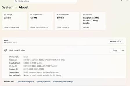 Hp laptop i5- 8th Gen