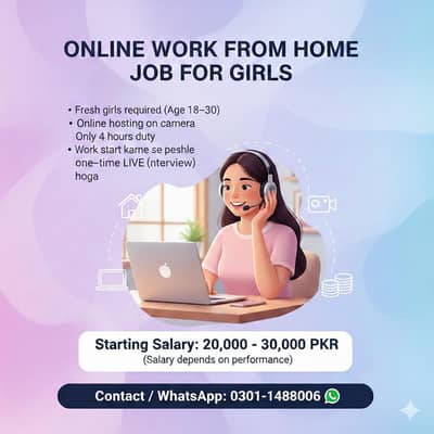 Online Work From Home Job for Female Hosts (4 Hours Duty)