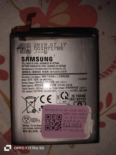 NOTE 10 PLUS ORIGINAL BATTERY FOR SALE.