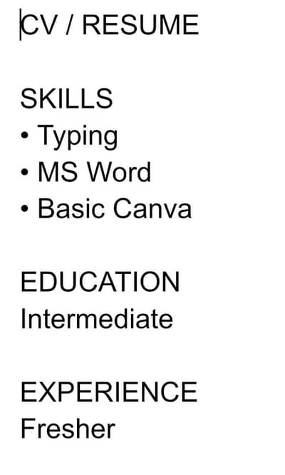 Professional CV / Resume Making – Fast & Affordable