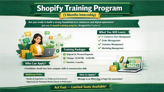 3 Month E-Commerce Training Program for Freshers – Paid Stipend!