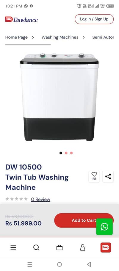 Dawlance Washing Machine