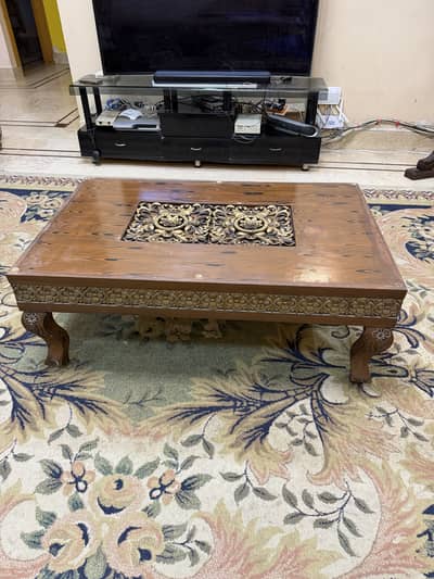 solid wood center table (without glass).