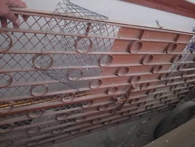 Heavy iron gate and grill for window