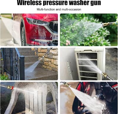 Rechargeable Portable Pressure Washer Gun | Double Battery | Car Bike