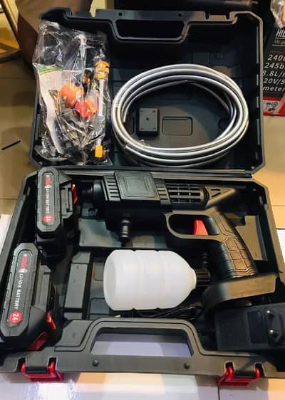 Rechargeable Portable Pressure Washer Gun | Double Battery | Car Bike