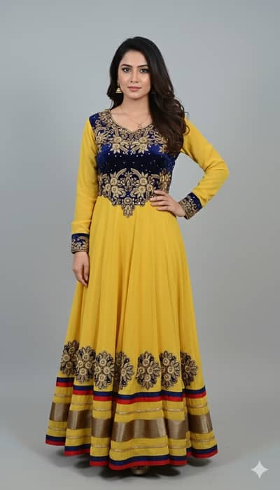 Kaliyon wali embroidered frock