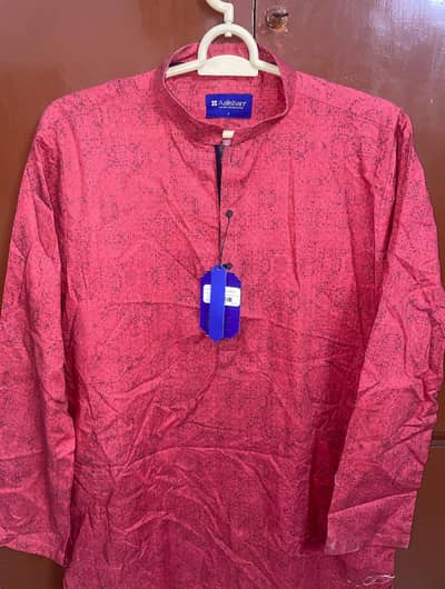 Gul Ahmed Scarlet Red Kurta – Brand New | Size Small