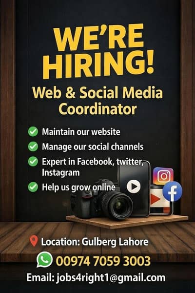 Web & Media Coordinator Male/Female