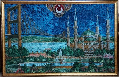 “Istanbul Dream – Large Handmade Textile Landscape Art (6×4 ft)”