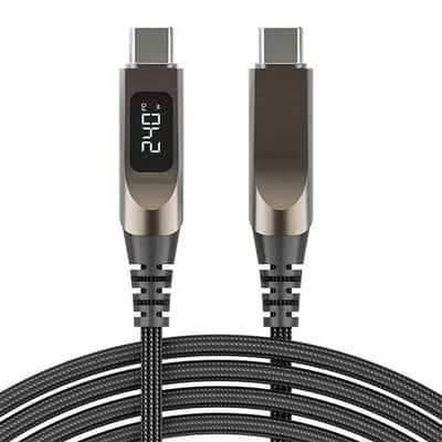 240w Zinc Alloy Power Display Type-C to C Charging 2 Meter Cable