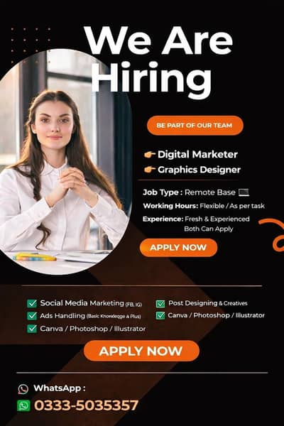 We are hiring a Digital Marketer + Graphic Designer Work From Home