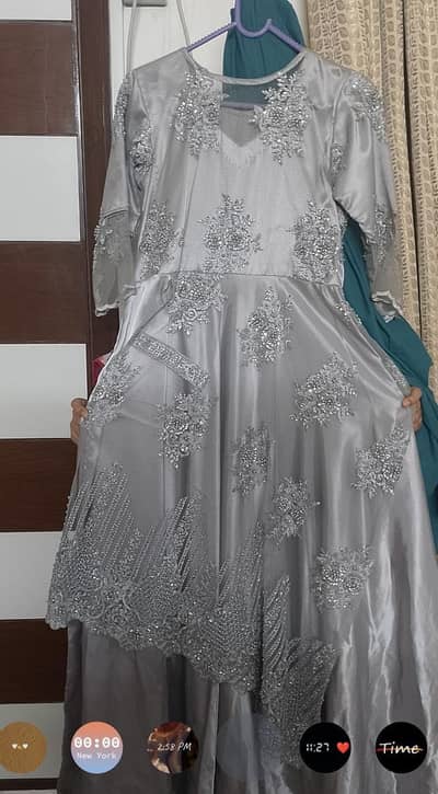 Grey Maxi with Duppatta size M