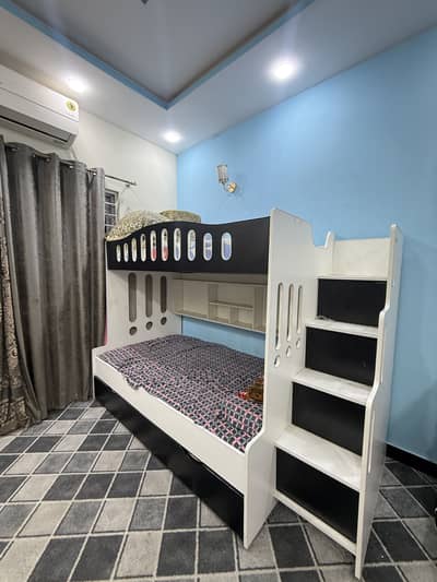 Kids Bunk Bed with Storage, Stairs & Pull-Out Bed