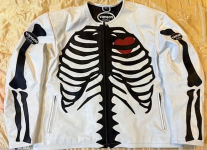 Genuine Cowhide Leather Vanson White Jacket