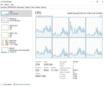 Intel Xeon E3-1246 v3 (4 Cores / 8 Threads – i7-4790 level)