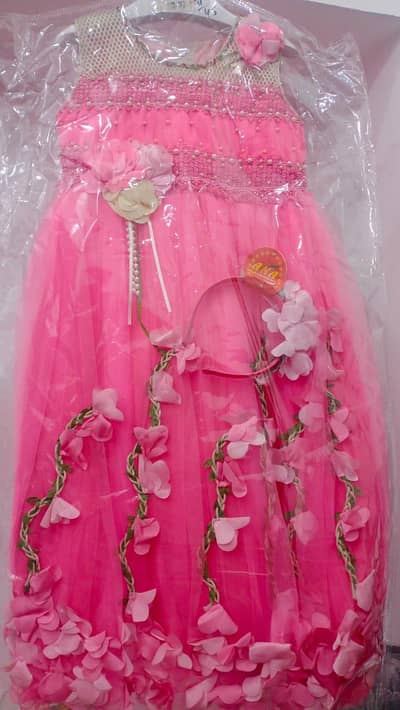 net frock with pajama and round neck