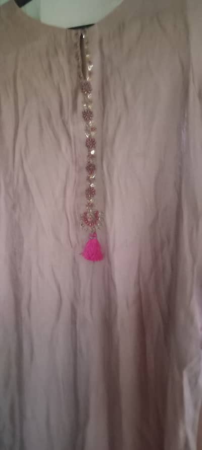 Hand emblished two piece dress silk fabric