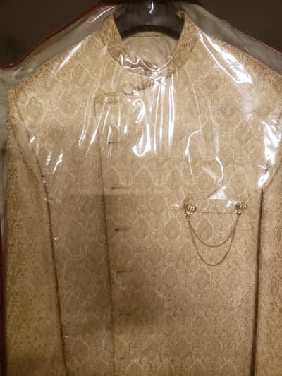 BEAUTIFUL SHERWANI BEIGE COLOR  FOR SALE