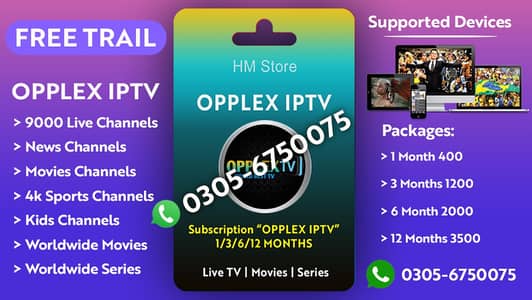 OPPLEX TV IPTV Live TV Channels / Android & Smart LED World Cup live
