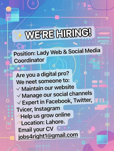 Web & Media Coordinator Male/Female