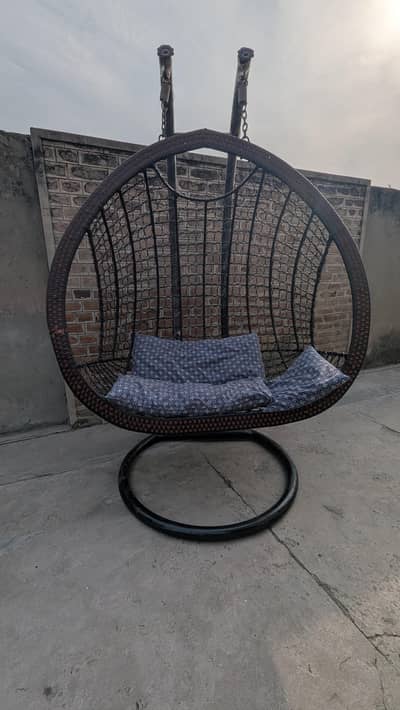 Double seat Hanging Egg shaped swing