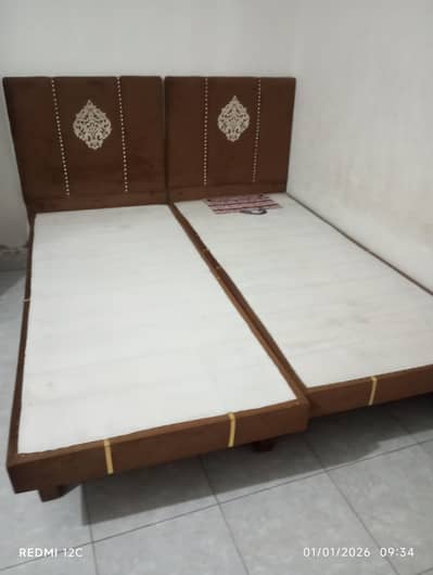 single bed with side tables