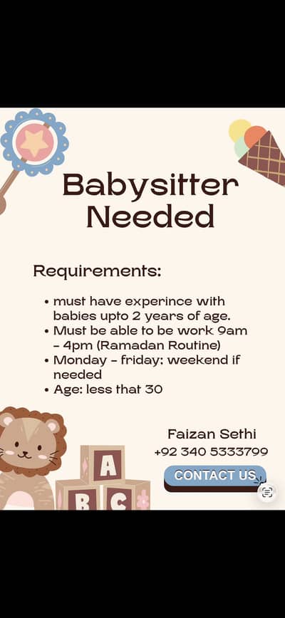 Baby siter Nany kamwali