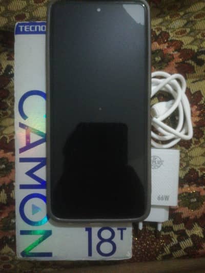 tecno camon 18t 9.5/10 condition complete box