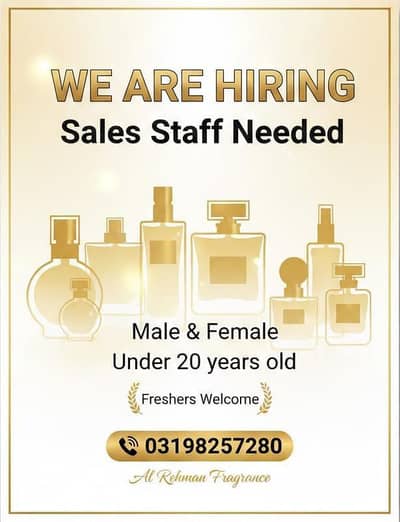need male & female staff for outlet