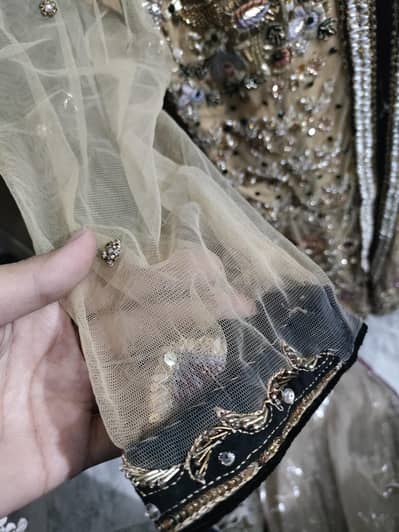 3pcs net full stone work open shirt with straight trowser ND duppata