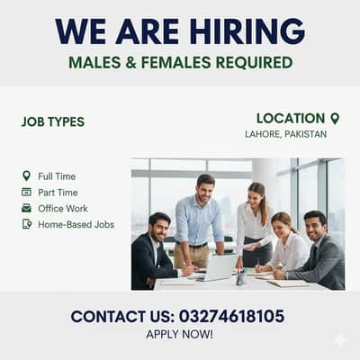 Part time full time office work and home base jobs available