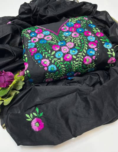 Pure2pc  Cotton Handmade paka gala bail Embroidery Dress