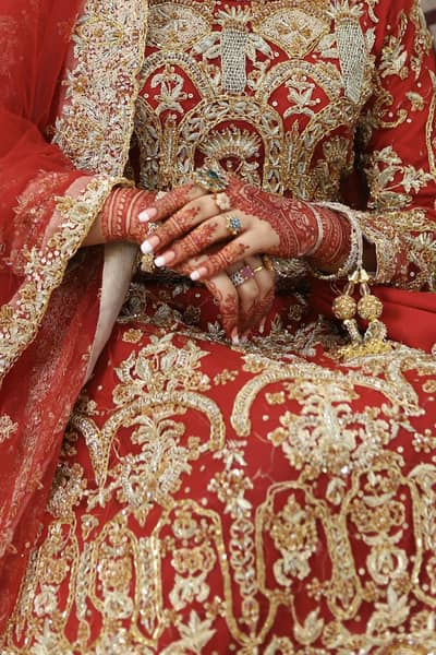 Red Bridal Lehenga – Pearl, Bead & Sitara Work | Used Once | Like New