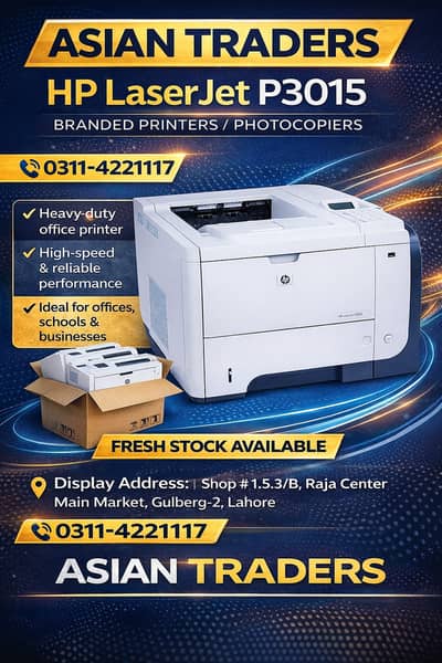 Hp Laser jet P3015 Branded Printers/Photocopiers Fresh Stock Available