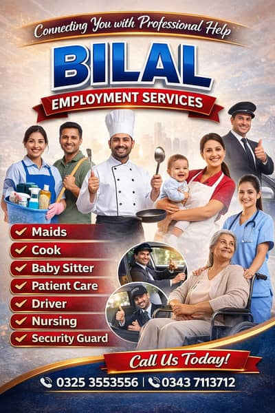 Maids / House Maids / cook / Nanny , chef / Baby Sitter maid available