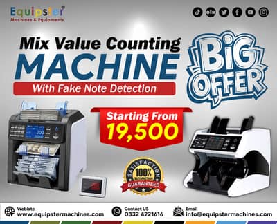 counting machine with fake note detection, value counting, batch,add
