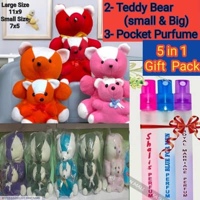 Teddy Bear  & 3 Pocket Perfume
