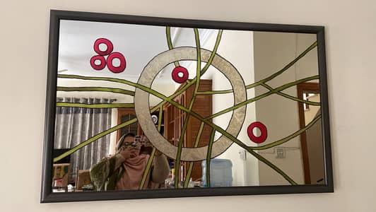 Framed Glass Painted Mirror (4 ft x 2.5 ft)